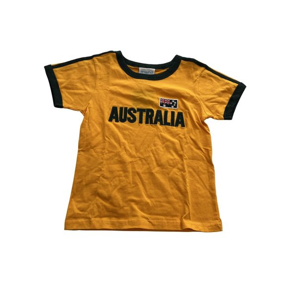 Around Australia Applique Australia EMB T-Shirt in Gold Yellow - Picture 1 of 3
